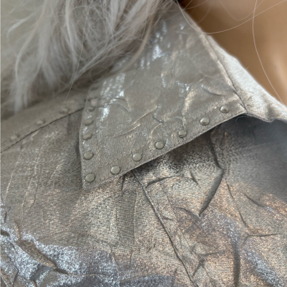 Berek Metallic Silver Rhinestone Jacket - image 4